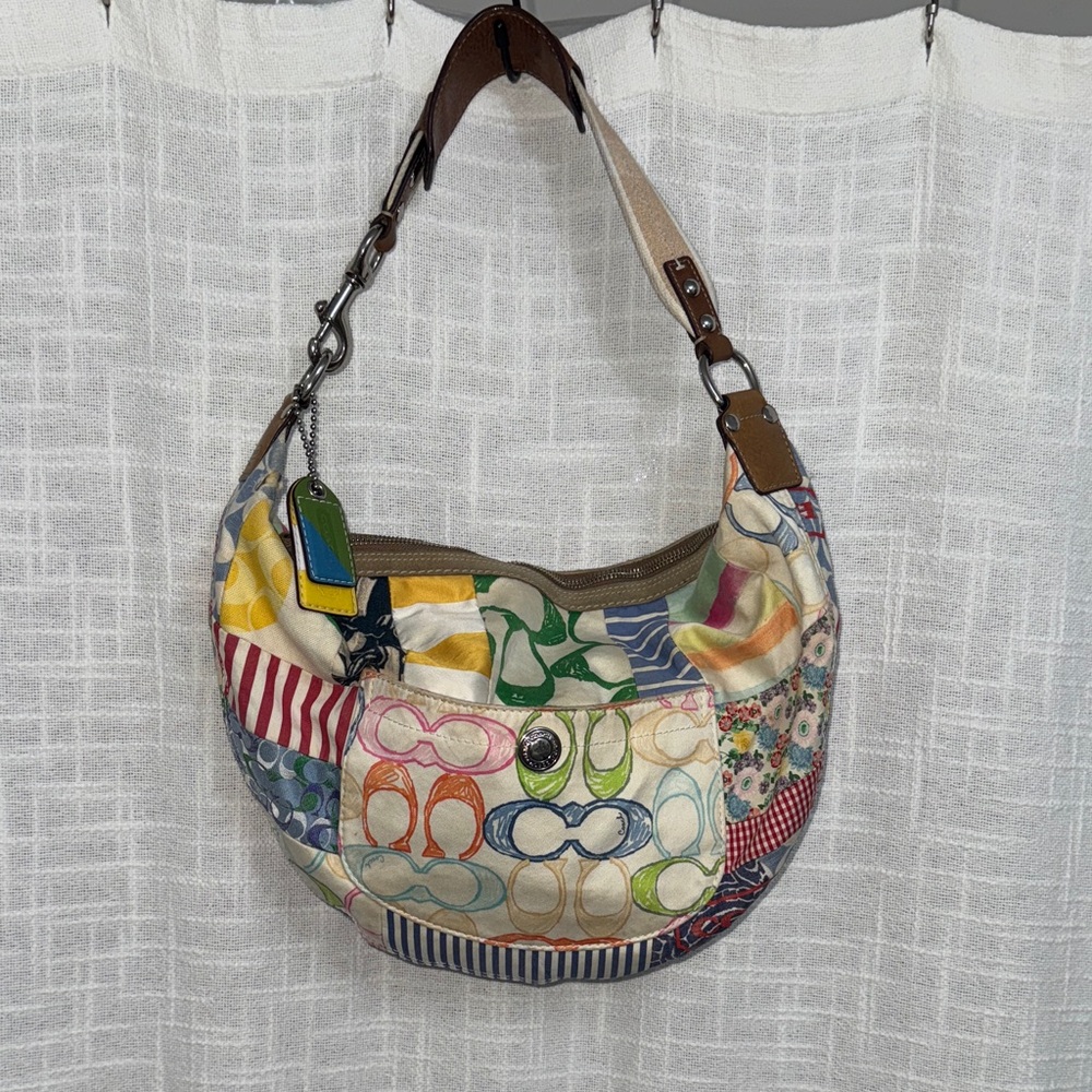 Coach Multicolor Patchwork Hobo Bag